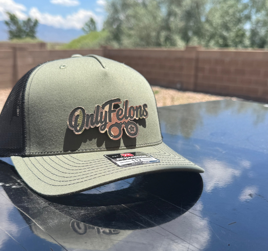 A “Only Felons” - SnapBack Hat - LODEN/BLACK